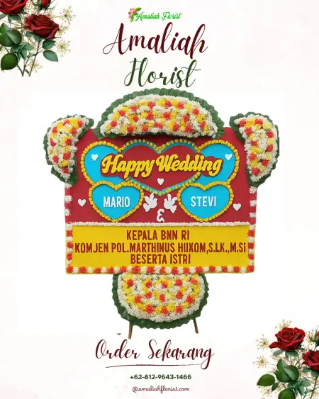 Papan Bunga Pernikahan Girik